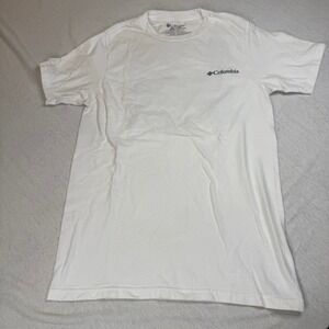 Columbia Sportswear Company Mens Graphic T Shirt‎ White Established 1938 Size S